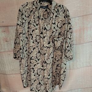 Chereskin Leaves Silk Button Down Shirt